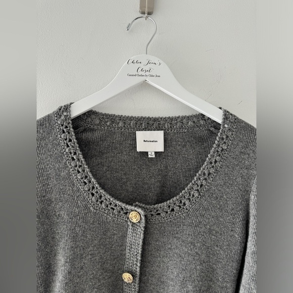 REFORMATION Priscilla Wool Gray Mini Dress S - Picture 3 of 5